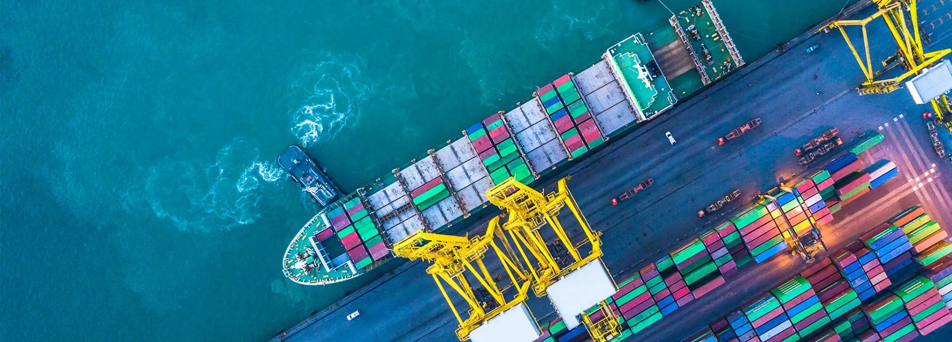 Ship chandling and supply services delivering provisions and technical stores