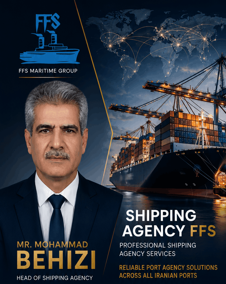 Shipping agency services for vessels calling at southern Iranian ports